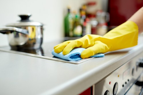 Local carpets cleaner in W10 treating stains and refreshing hallway flooring
